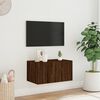vidaXL TV Wall Cabinet with LED Lights Brown Oak 60x35x31 cm