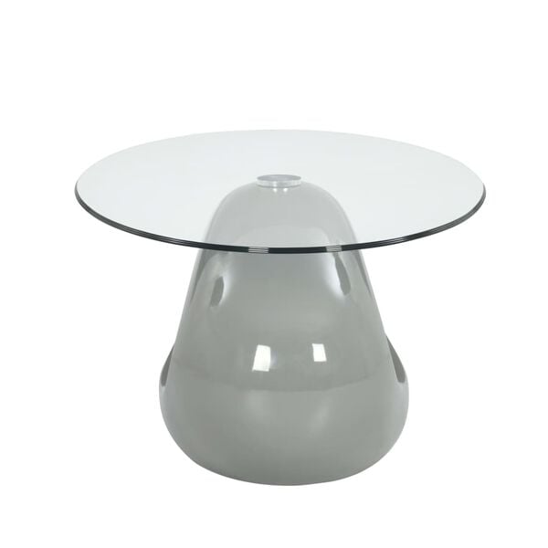 vidaXL Coffee Table with Oval Glass Top High Gloss Grey