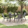vidaXL Garden Dining Set 5 pcs Grey Textilene and steel