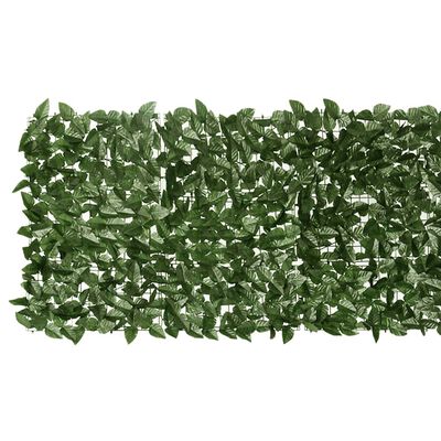 vidaXL Balcony Screen with Dark Green Leaves 200x75 cm