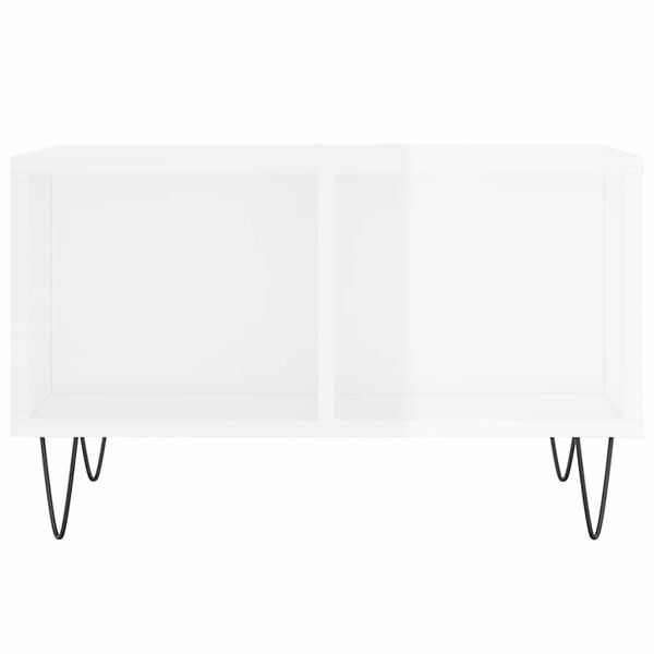 vidaXL Coffee Table High Gloss White 60x50x36.5 cm Engineered Wood