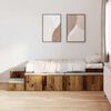 vidaXL Storage Bed Frame with Storage Old Wood 90 cm Engineered Wood