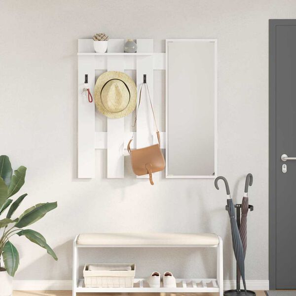 vidaXL Wall-Mounted Coat Rack White 100 x 10 x 100 cm Engineered wood
