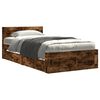 vidaXL Bed Frame with Headboard without Mattress Smoked Oak 90x190 cm Single