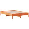 vidaXL Bed Frame without Mattress Wax Brown 120x190 cm Small Double Solid Wood Pine