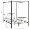 vidaXL Canopy Bed Frame without Mattress Grey Metal 160x200 cm