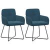 vidaXL Dining Chairs 2 pcs Velvet Blue 59 x 56.5 x 86 cm