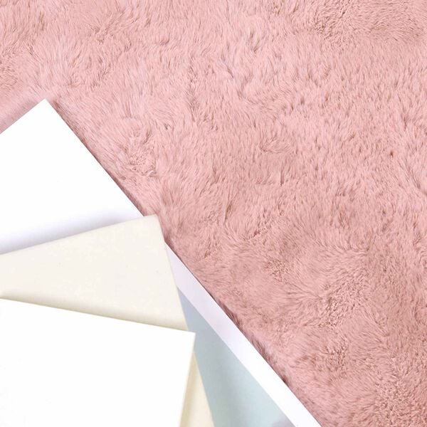 vidaXL Faux Rabbit Fur Rug Olite Pink 80 x 150 cm Polyester