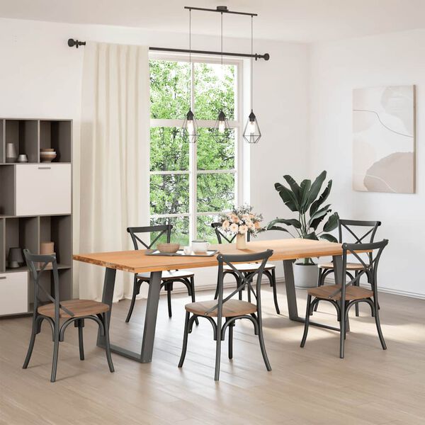 vidaXL Dining Table Legs U-Shaped 2 pcs Anthracite 80x(72-73) cm Steel