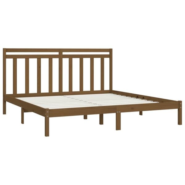 vidaXL Bed Frame without Mattress Honey Brown 200x200 cm Solid Wood