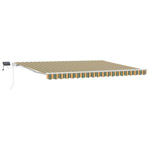 vidaXL Retractable Awning Green and yellow 450 x 300 cm