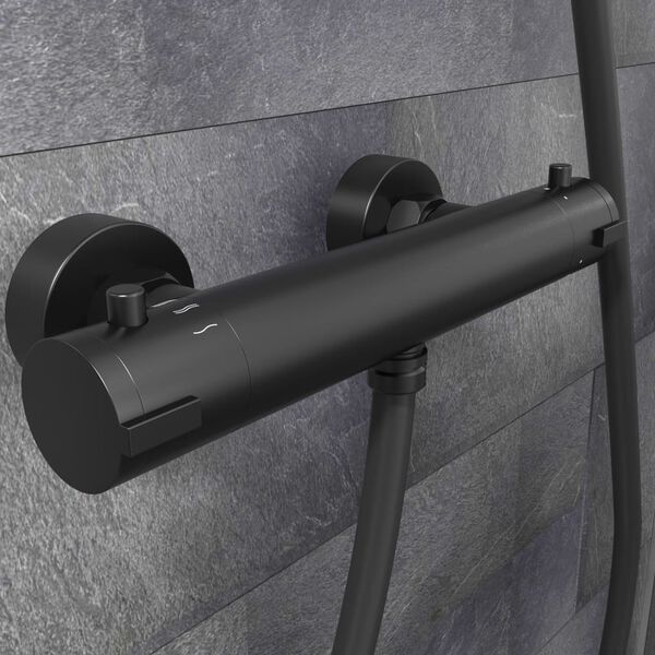 SCH&Uuml;TTE Thermostatic Shower Mixer Tap LONDON 5.5 cm Matt Black