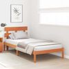 vidaXL Bed Frame with Headboard Brown 90 x 200 cm Solid Pine wood