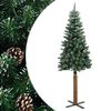 vidaXL Slim Christmas Tree with Real Wood and White Snow Green 210 cm