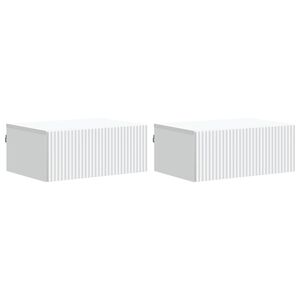 vidaXL Wall-Mounted Bedside Cabinet 2 pcs White 49 x 34.5 x 20 cm