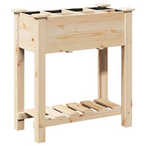 vidaXL Garden Planter Beige 71 x 37 x 76.5 cm Solid Fir Wood