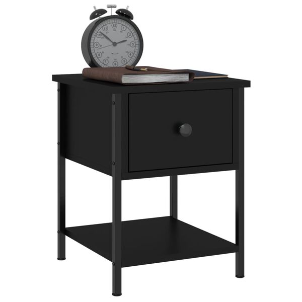 vidaXL Bedside Tables 2 pcs Black 34x35.5x45 cm Engineered Wood