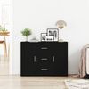 vidaXL Sideboard Black Oak 91x29.5x65 cm Engineered Wood