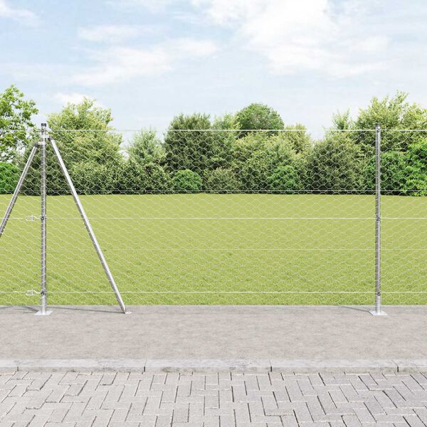 vidaXL Fence Post Silver 50 x 1.2 m (50 mm mesh) Steel