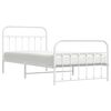vidaXL Metal Bed Frame without Mattress with Footboard White 100x200cm