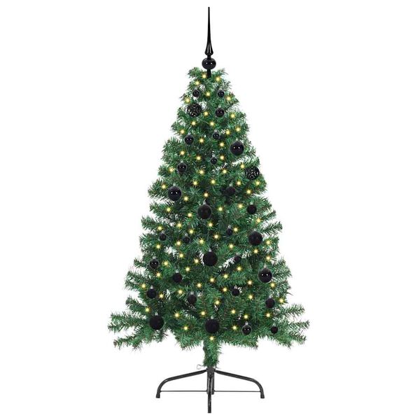 vidaXL Artificial Pre-lit Christmas Tree Green 150 cm PVC
