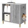 vidaXL Cat House Grey Sonoma 72 x 42.5 x 70 cm Engineered Wood