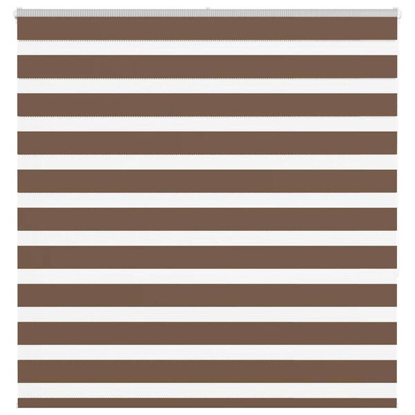 vidaXL Zebra Blind Brown 140x150 cm Fabric Width 135.9 cm Polyester