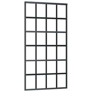 vidaXL Sliding Door ESG Glass and Aluminium 102x205 cm Black