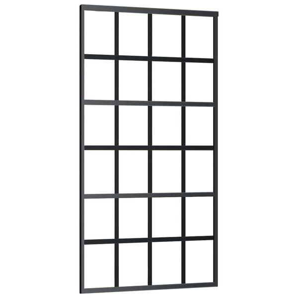 vidaXL Sliding Door ESG Glass and Aluminium 102x205 cm Black