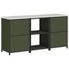 vidaXL Kitchen Storage Set 3 pcs Olive Green Cold-rolled Steel