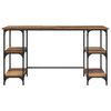 vidaXL Desk with Shelf Old Wood 140 x 50 x 75 cm Engineered Wood