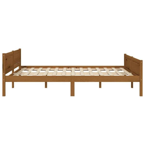 vidaXL Bed Frame without Mattress Solid Pinewood Honey Brown 160x200 cm