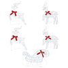 vidaXL Christmas Reindeer with sleigh 5 pcs 100 LEDs Cold White