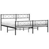 vidaXL Metal Bed Frame without Mattress with Footboard Black 183x213cm