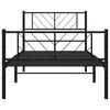 vidaXL Metal Bed Frame without Mattress with Footboard Black 90x190cm