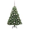 vidaXL Artificial Christmas Tree with 150 LEDs Green 120 cm PE and PVC