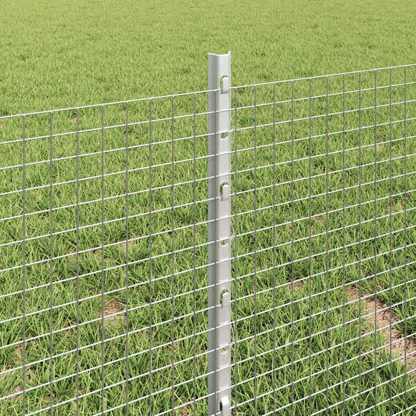 vidaXL Fence with Post Silver 0.4 x 25 m Steel