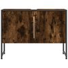 vidaXL Bathroom Sink Cabinet Smoked Oak 80x33x60 cm Engineered Wood