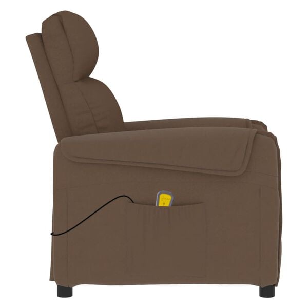 vidaXL Massage Chair Brown Fabric