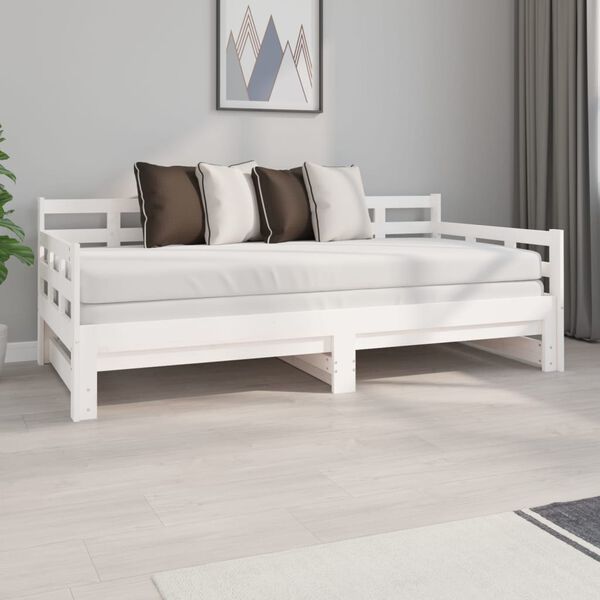 vidaXL Pull-out Day Bed without Mattress White 2x(90x190) cm