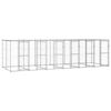 vidaXL Outdoor Dog Kennel Galvanised Steel with Roof 14.52 m&sup2;
