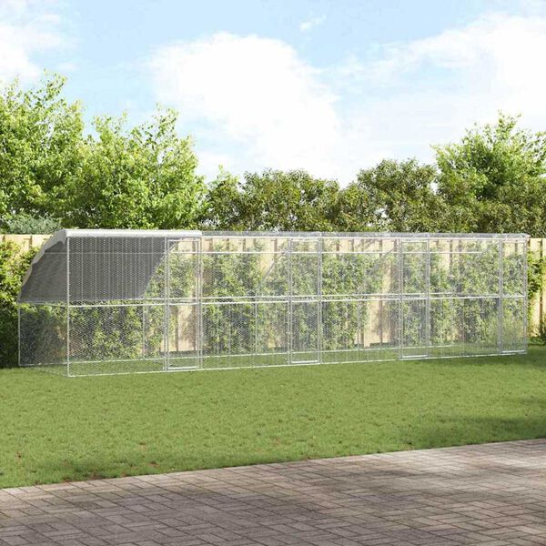 vidaXL Chicken Cage Silver 800 x 200 x 198.5 cm Galvanised steel