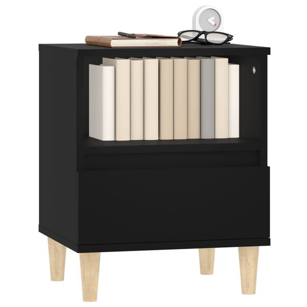 vidaXL Bedside Cabinet Black 40x35x50 cm
