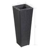 vidaXL Garden Raised Bed 30x30x80 cm Poly Rattan Black