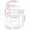 vidaXL Dressing Table Black Oak 86.5 x 35 x 136 cm Engineered Wood