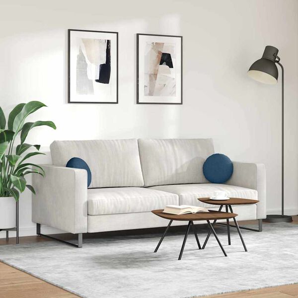 vidaXL Seat Cushions 2 pcs Blue &Oslash;30 x 13 cm Fabric