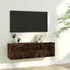 vidaXL TV Wall Cabinet Smoked Oak 100x30x30 cm Engineered Wood