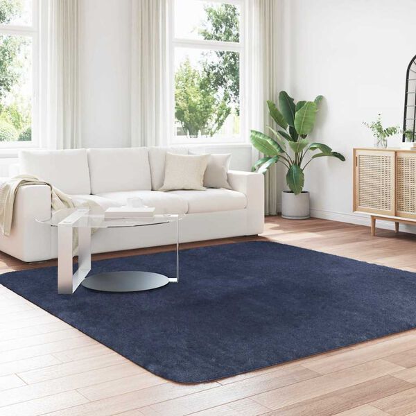 vidaXL Shaggy Rug High Pile NAVARRA Navy 240x240 cm Polyester