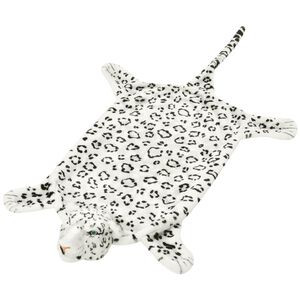 vidaXL Leopard Carpet Plush 139 cm White