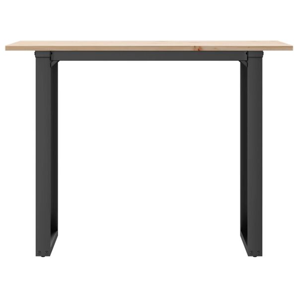 vidaXL Dining Table O-Frame 100x50x75 cm Solid Wood Pine and Steel